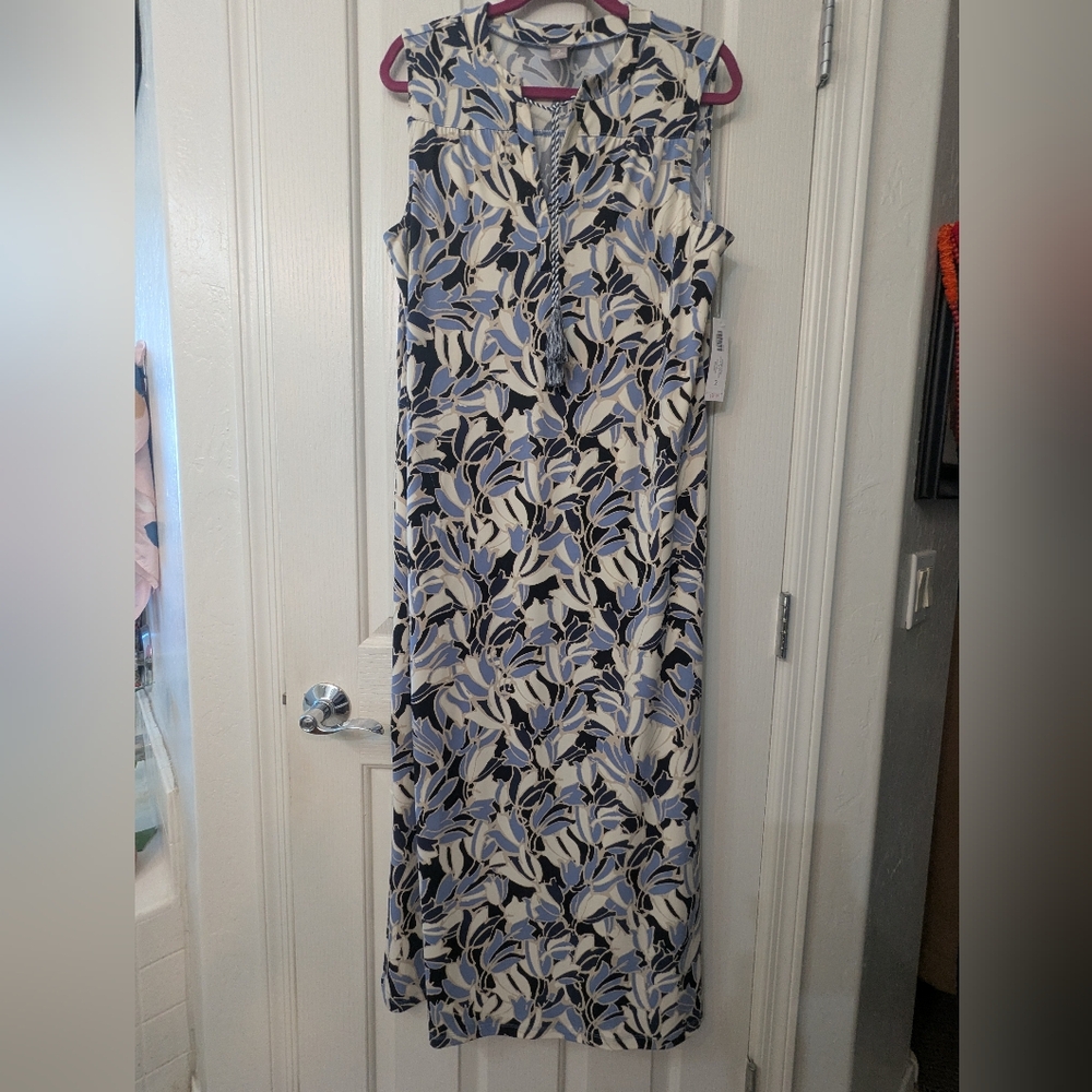 Chico's Floral Sleeveless Maxi Dress